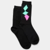 Argyle Black Socks