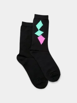 Argyle Black Socks