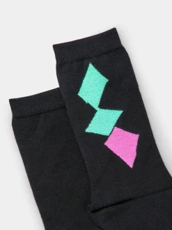 Argyle Black Socks