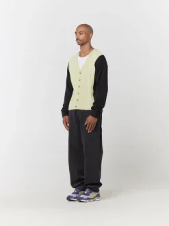 Contrast Panel Wool Cardigan