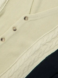 Contrast Panel Wool Cardigan