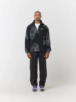 Dice Print Fleece Quarter Zip Pullover