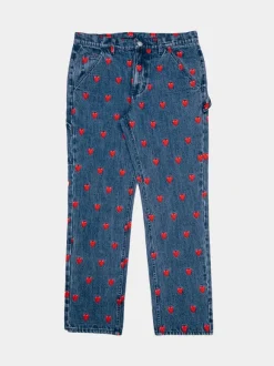 Eu Logo Pattern Denim Pants