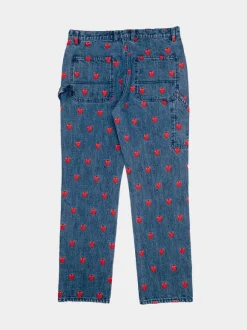 Eu Logo Pattern Denim Pants