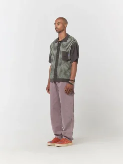 Knit Crochet Short Sleeve Button Down