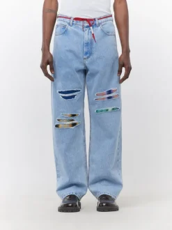 Mohair Patch Straight Leg Trouser
